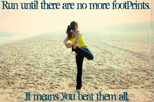 Runner Things #1514: Run until there are no more footprints. It means you beat them all. - fb,running