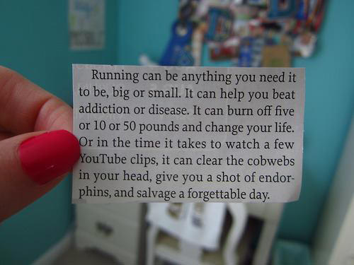 Runner Things #2079: Running can be anything you need it to be, big or small. It can help you beat addition or disease. I can burn off five or 10 or 50 pounds and change your life. Or in the time it takes to watch a few YouTube clips, it can clear cobwebs in your head, give you a shot of endorphins, and salvage a forgettable day.