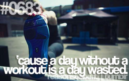 Runner Things #2507: Reasons to be fit #0683 Cause a day without a workout is a day wasted.