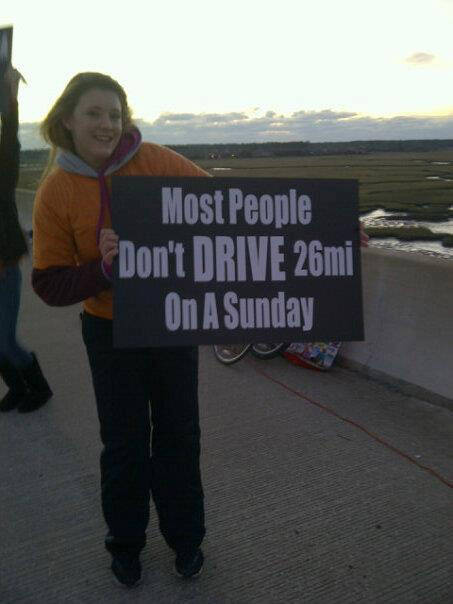 Runner Things #2514: Most people don't drive 26 miles on a Sunday.