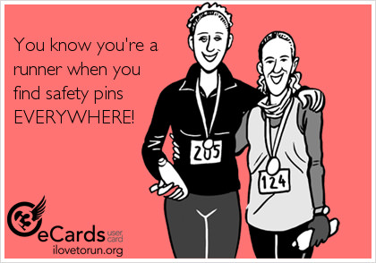 Runner Things #2697: You know you're a runner when you find safety pins everywhere!