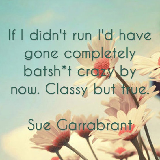Runner Things #2858: If I didn't run I'd have gone completely batsh*t crazy by now. Classy but true.