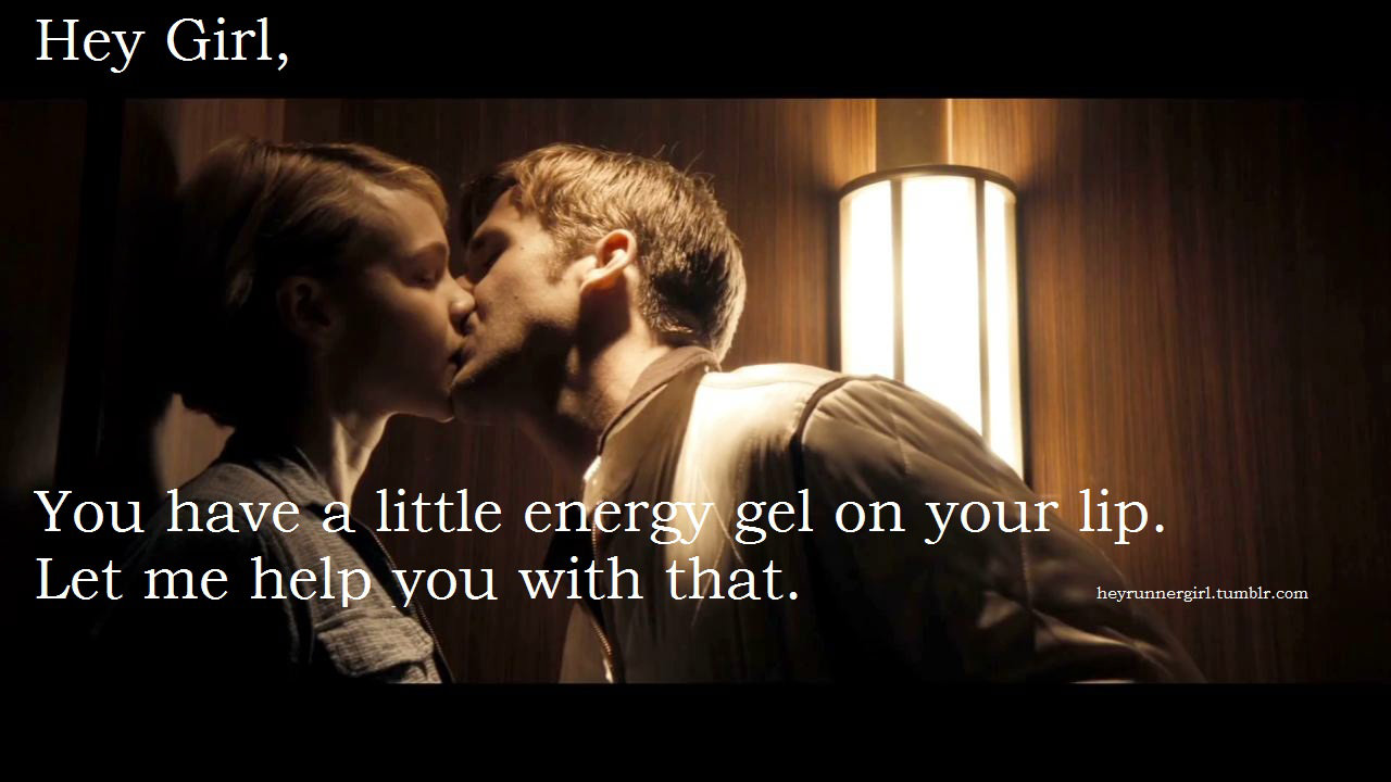 Runner Things #372: Hey girl, you have a little energy gel on your lip. Let me help you with that.