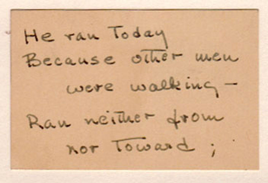 Runner Things #523: He ran today, because other men were walking. Ran neither from nor toward.