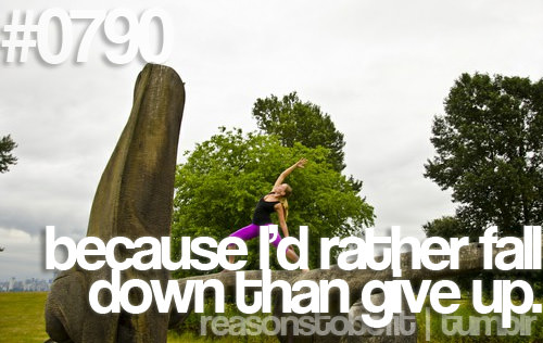 Runner Things #611: Reasons to be fit #0790 Because I'd rather fall down than give up.