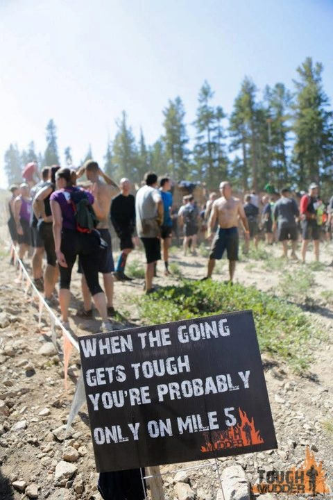 Runner Things #708: When the going gets tough, you're probably only on Mile 5. - fb,running-humor,signage