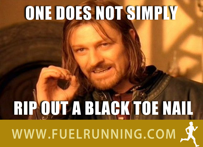 Fitness Stuff #115: One does not simply rip out a black toe nail.  - fb,running-humor,boromir