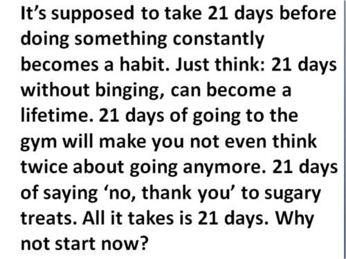 Fitness Stuff #218: It Takes 21 Days For Something To Become A Habit - fb,fitness