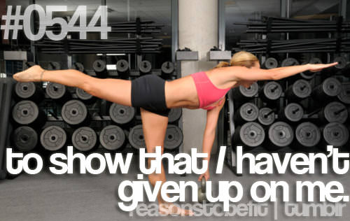 Fitness Stuff #293: Reasons to be fit: To show that I haven'd given up on me. - fb,fitness