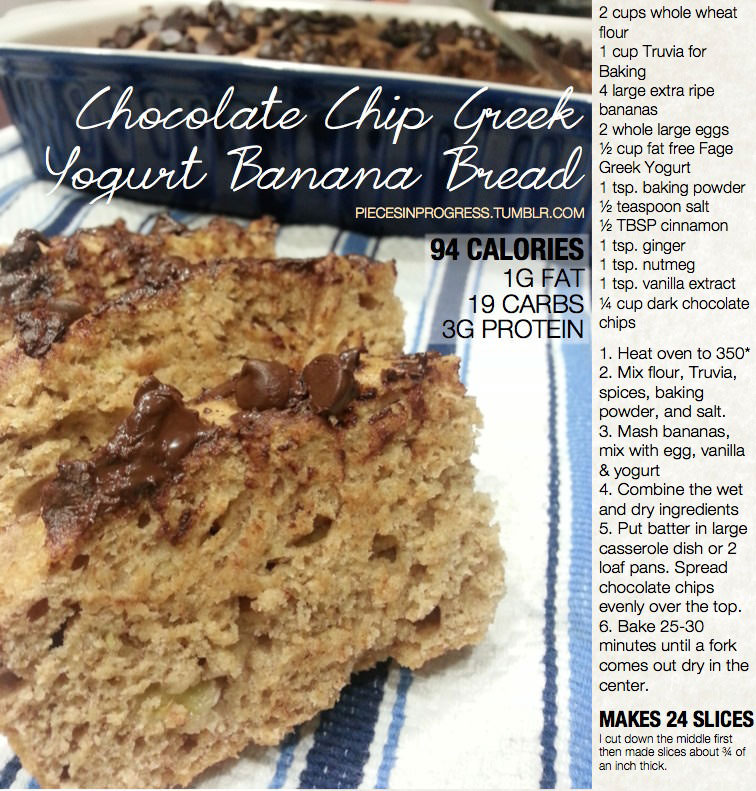 Fitness Stuff #399: Chocolate Chip  Greek Yogurt Banana Bread