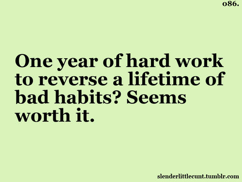 Fitness Stuff #404: One year of hardwork to reverse a lifetime of bad habits? Seems worth it. - fb,fitness