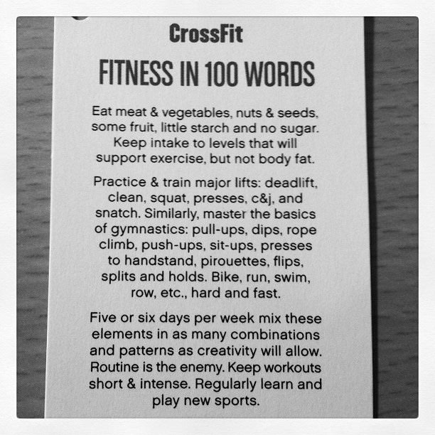 Fitness Stuff #415: Fitness In 100 Words