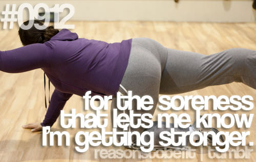 Fitness Stuff #432: Reasons To Be Fit: For the soreness that lets me know I'm getting stronger.